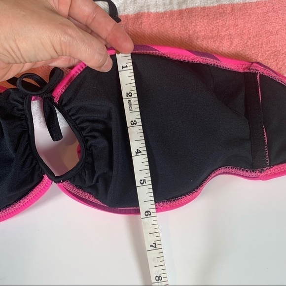 Mystic Bay bandeau swimsuit top pink purple stripes size xl - Picture 5 of 6